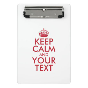 Mini Prancheta Personalizado MANTENHA A CALMA e o SEU TEXTO