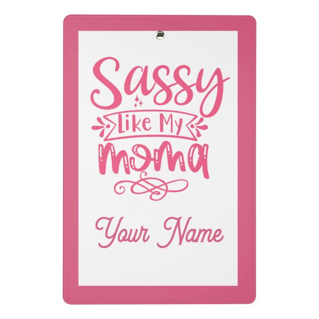 Mini Prancheta Personalizado Rosa "Mamãe Atirada"  (Verso)