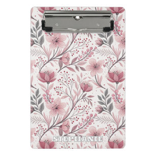 Mini Prancheta Pink Cherry Blossom Sakura Pattern on White (3)