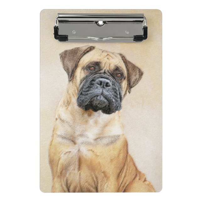 Mini Prancheta Pintura Bullmastiff - Arte Cachorra Original (Frente)