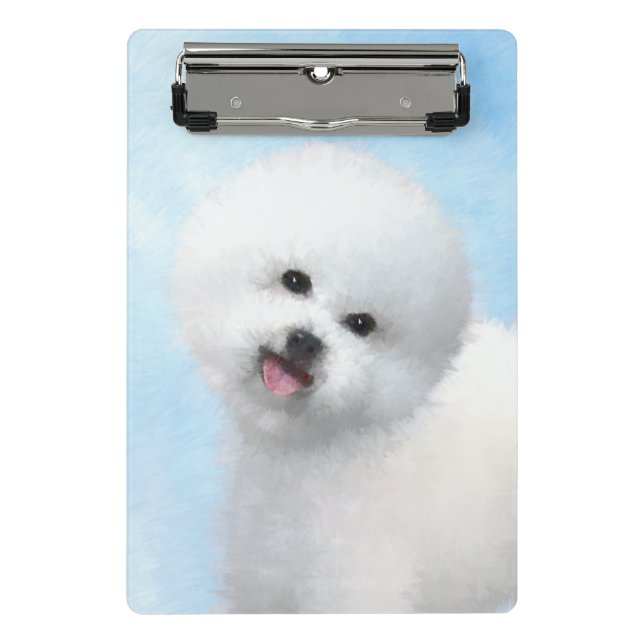 Mini Prancheta Pintura de Bichon Frise - Arte de Cachorro Origina (Frente)