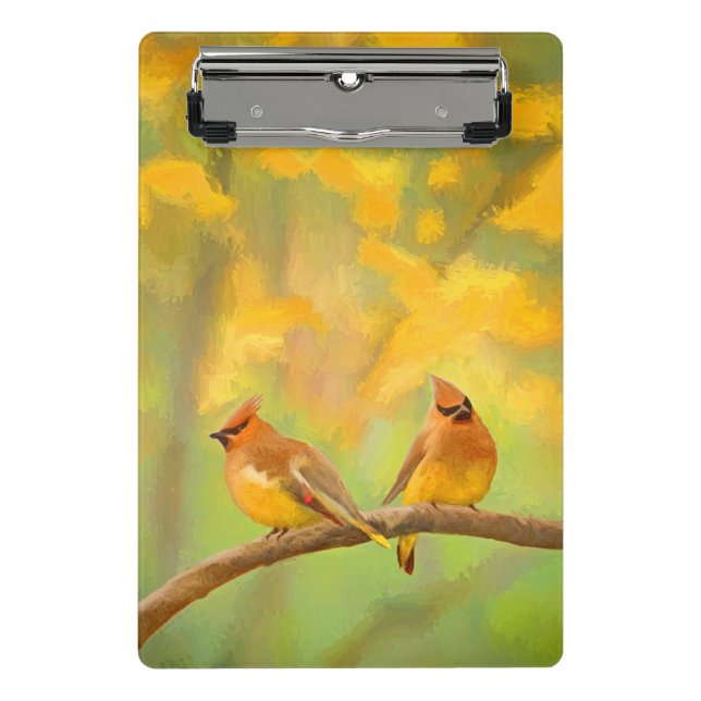 Mini Prancheta Pintura De Cedar Waxwing - Arte De Cachorro Origin (Frente)