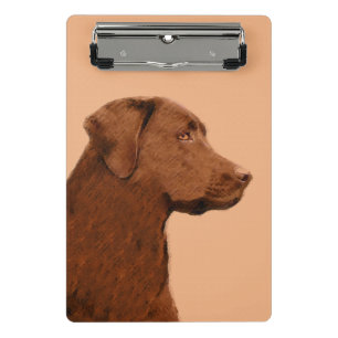Mini Prancheta Pintura de Labrador Retriever (Chocolate) - Arte C