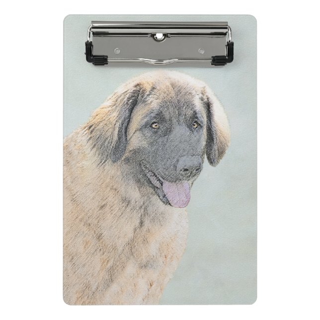 Mini Prancheta Pintura de Leonberger - Arte de Cachorro Original  (Frente)