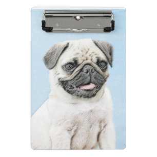 Mini Prancheta Pintura do Pug - arte original bonito do cão