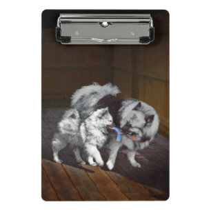 Mini Prancheta Pintura em tempo de reprodução de Keeshond - Arte
