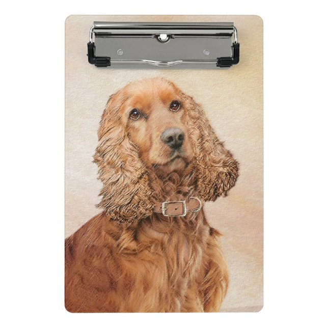 Mini Prancheta Pintura Inglesa em Cocker Spaniel - Arte Original  (Frente)