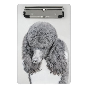Mini Prancheta Pintura Negra De Poodle Padrão - Arte Cão