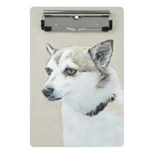 Mini Prancheta Pintura Norueguesa De Lundehund - Arte Original De