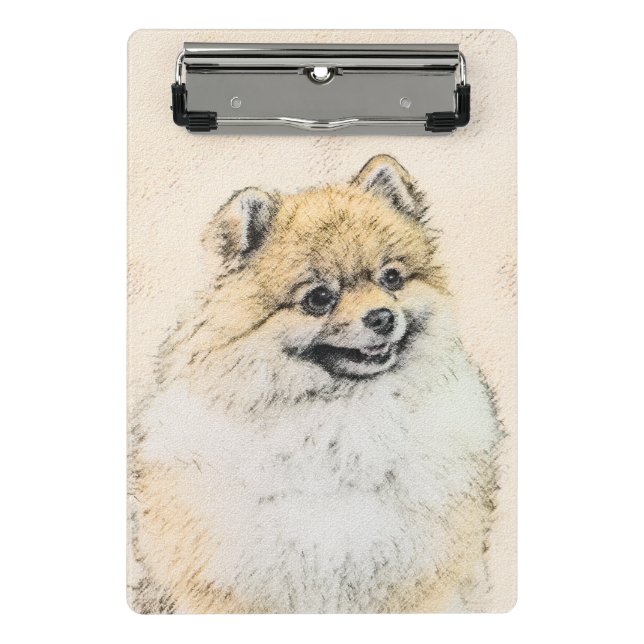Mini Prancheta Pintura Pomeraniana (Laranja) - Arte Canina Origin (Frente)