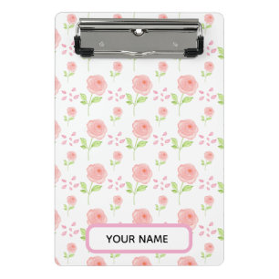 Mini Prancheta Planejador de padrão floral botânico aquarela