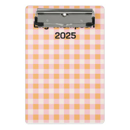Mini Prancheta Planner Pastel Rosa e Laranja