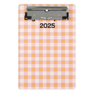 Mini Prancheta Planner Pastel Rosa e Laranja