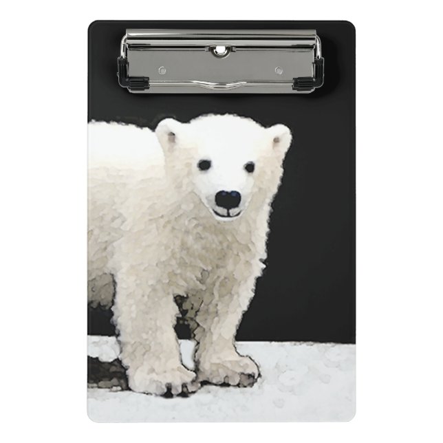 Mini Prancheta Polar Bear Cub Painting - Arte Original (Frente)