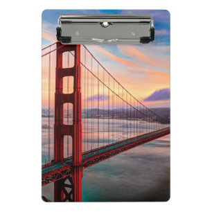 Mini Prancheta Por do sol bonito do inverno em golden gate bridge
