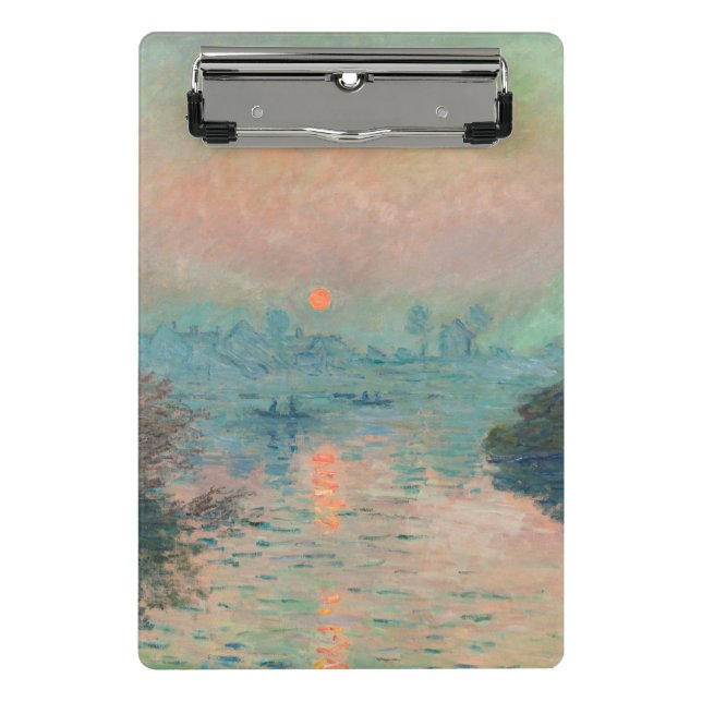 Mini Prancheta Pôr do sol de Monet no Sena Fine Art Impressionism (Frente)