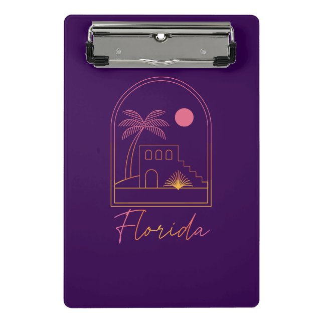 Mini Prancheta Pôr do sol retrô com vibração da Flórida (Frente)