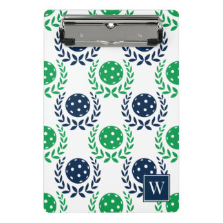 Mini Prancheta Preppy Pickleball Coroa de Louro - Azul Marinho e 