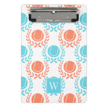 Preppy Tennis Laurel Wreath - Coral & Turquoise