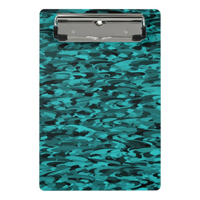 Mini Prancheta Preto-Teal do Padrão abstrato (Frente)