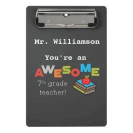 Mini Prancheta Professor do 7º ano Obrigado Incrível