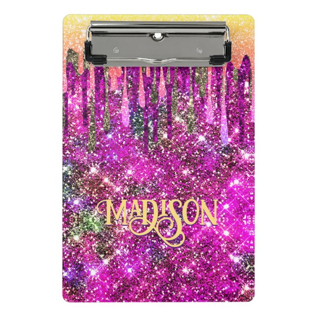 Mini Prancheta Púrpura, branco, púrpura, dourado com brilho monog (Frente)
