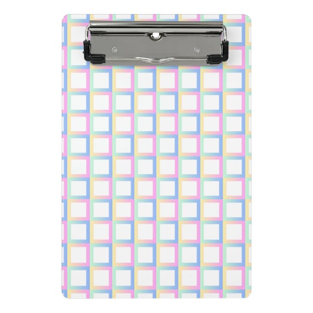 Mini Prancheta Quadros de Padrões de Gradiente Simétricos Brancos (Frente)