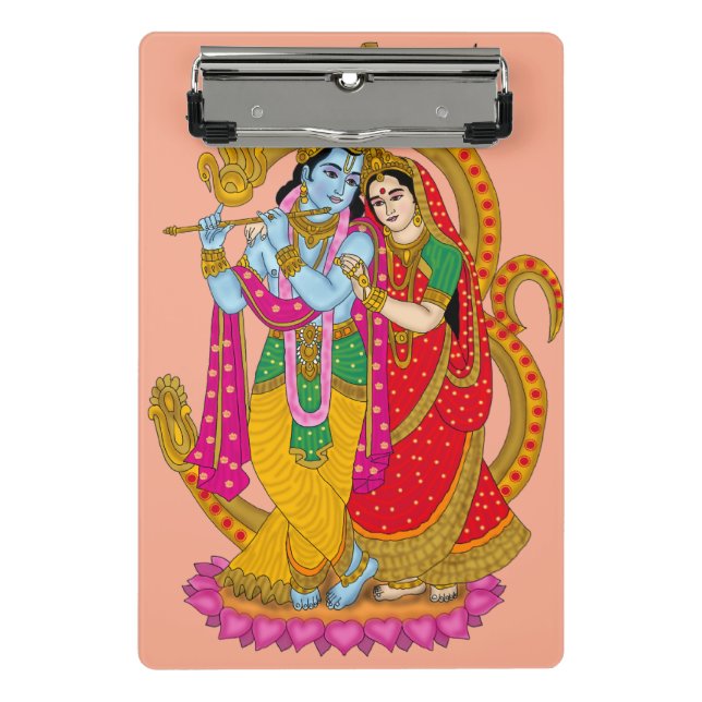 Mini Prancheta Radha Krishna Notebook (Frente)