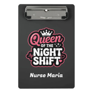 Mini Prancheta Rainha Personalizada do Turno da Noite Coroa de En