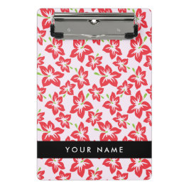 Mini Prancheta Red Hibiscus, Flores Vermelhas, Seu Nome