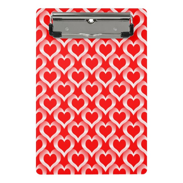 Mini Prancheta Red White Hearts Pattern (Frente)