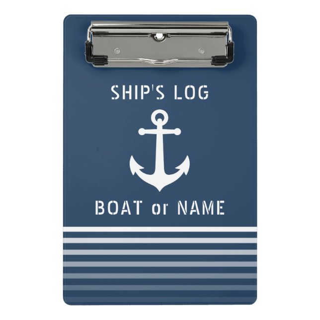 Mini Prancheta Registro do navio Nome do seu barco Ancoragem Náut (Frente)