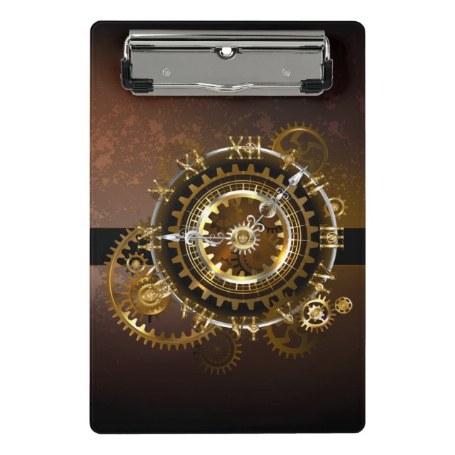 Mini Prancheta Relógio a vapor com engrenagens antigas (Frente)