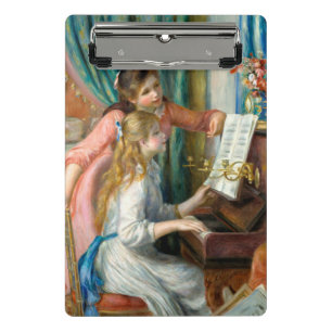 Mini Prancheta Renoir Duas Meninas ao Piano Impressão Música Arte