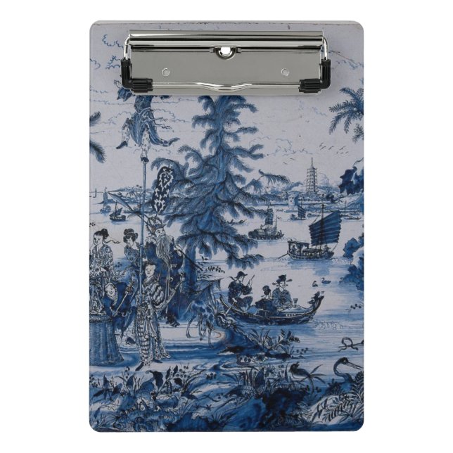 Mini Prancheta Repro Chinoiserie Delft Blue e White Azulejo (Frente)