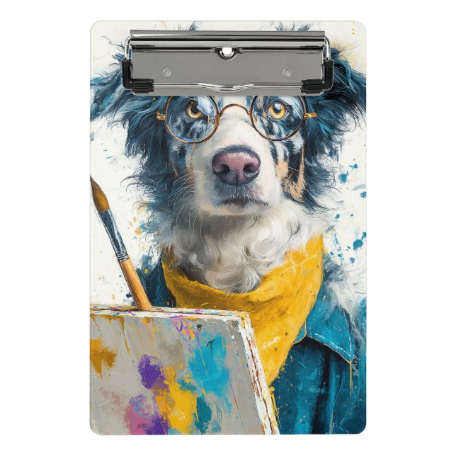 Mini Prancheta Retrato de Cão Pintor Artístico (Frente)