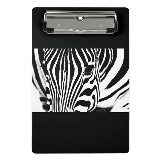 Mini Prancheta Retrato zebra preto e branco (Frente)