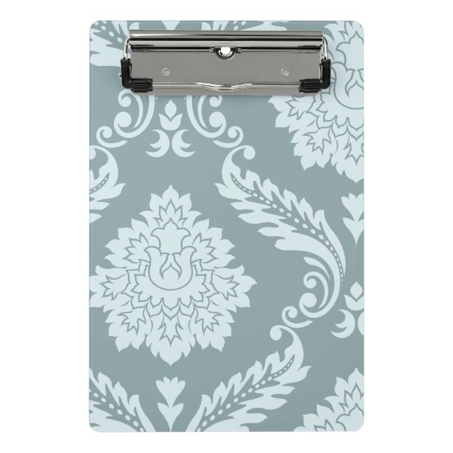 Mini Prancheta Rococo Damask Art I Duck Egg Blue+Teal (Frente)