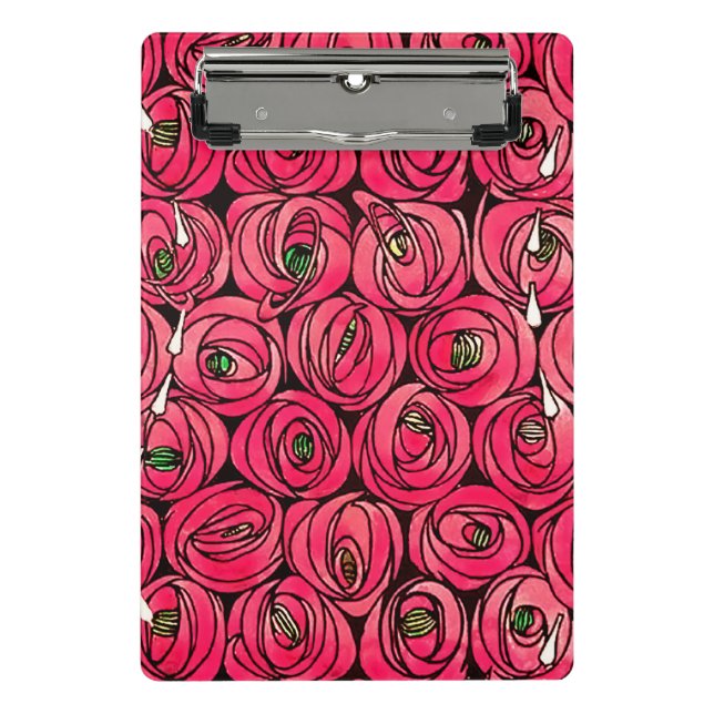 Mini Prancheta Rosa Art Nouveau Rennie Macintosh Graphic (Frente)