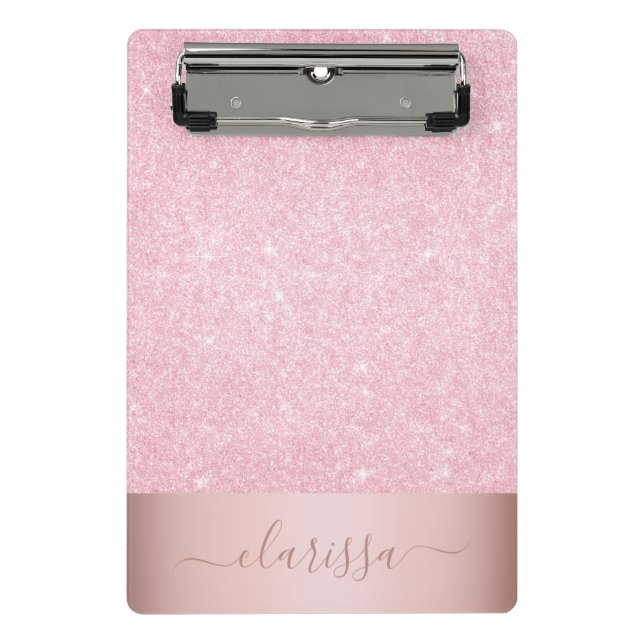 Mini Prancheta rosa de ouro geométrico elegante (Frente)