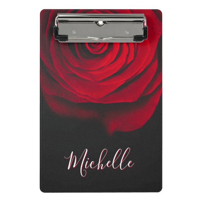 Mini Prancheta Rosa vermelha monográfica personalizada fotografia (Frente)