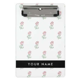 Mini Prancheta Rosas vermelhas, Padrão De Rosas, Seu Nome