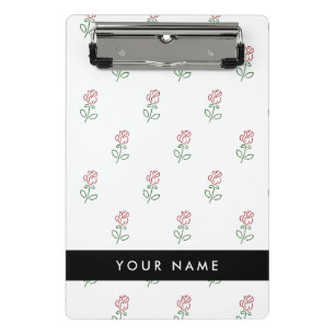 Mini Prancheta Rosas vermelhas, Padrão De Rosas, Seu Nome