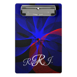 Mini Prancheta Rotating Blue Accent Geometric Mini Clipboard