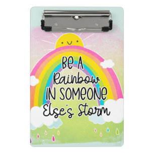Mini Prancheta Seja Um Arco-Íris Cute Colorido Positividad