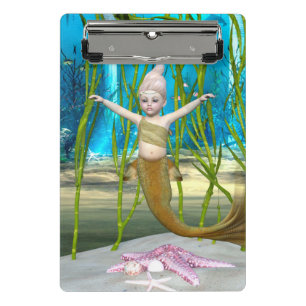 Mini Prancheta Sereiazinha Fantasia Fofa Menina, Oceano Azul