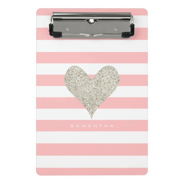 Mini Prancheta Silver Glitter Heart (Frente)