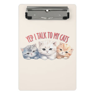 Mini Prancheta Sim, falo com os meus gatos - Design de Trio Gato