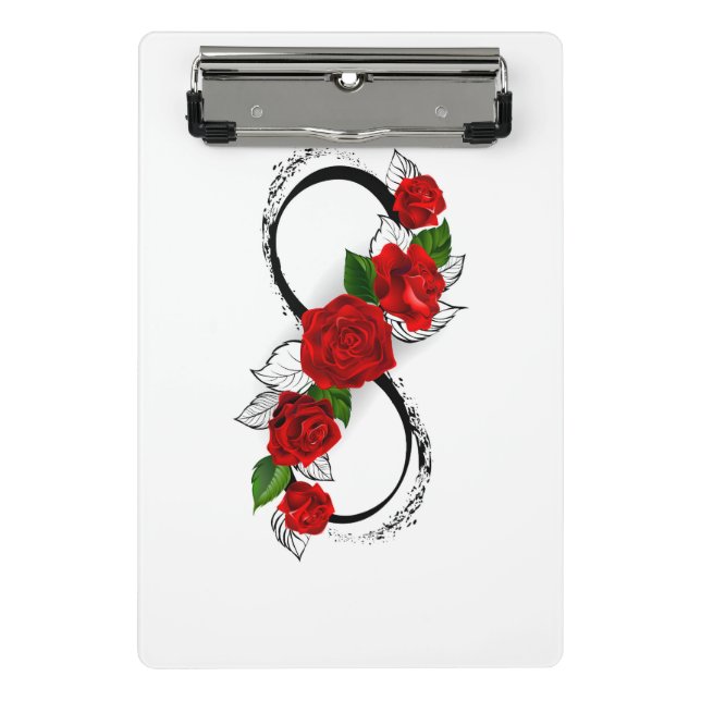 Mini Prancheta Símbolo Infinity com Rosa vermelha (Frente)