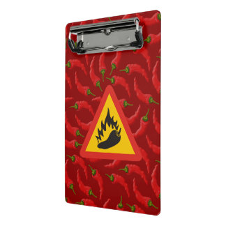 Mini Prancheta Sinal de perigo de pimenta quente
